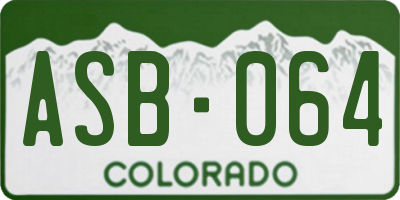 CO license plate ASB064