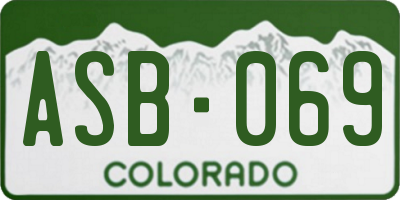 CO license plate ASB069