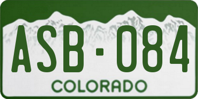 CO license plate ASB084