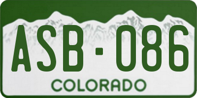CO license plate ASB086