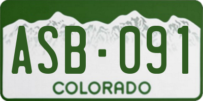 CO license plate ASB091