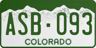 CO license plate ASB093
