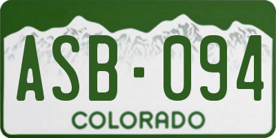 CO license plate ASB094
