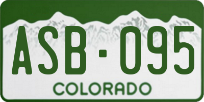 CO license plate ASB095
