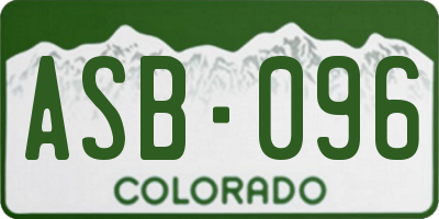CO license plate ASB096