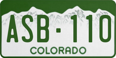 CO license plate ASB110