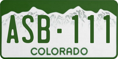CO license plate ASB111