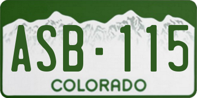 CO license plate ASB115