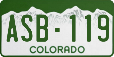 CO license plate ASB119