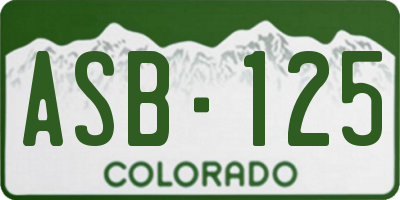 CO license plate ASB125