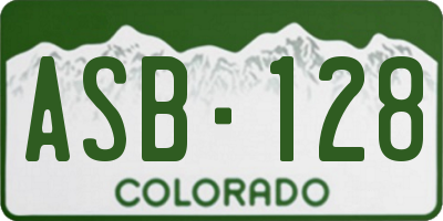 CO license plate ASB128