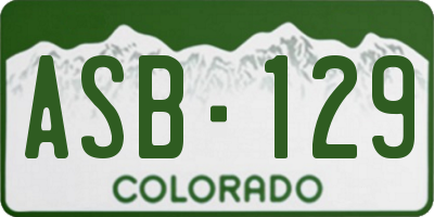 CO license plate ASB129