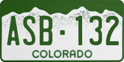 CO license plate ASB132