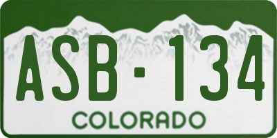 CO license plate ASB134