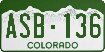 CO license plate ASB136