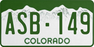 CO license plate ASB149