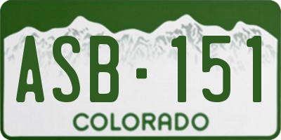 CO license plate ASB151