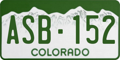 CO license plate ASB152