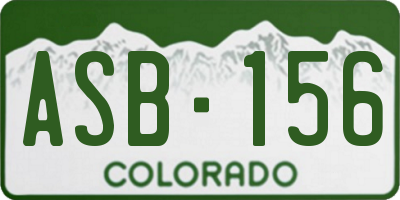 CO license plate ASB156