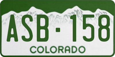 CO license plate ASB158