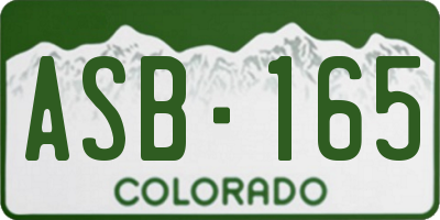 CO license plate ASB165