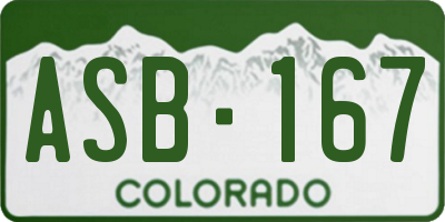CO license plate ASB167