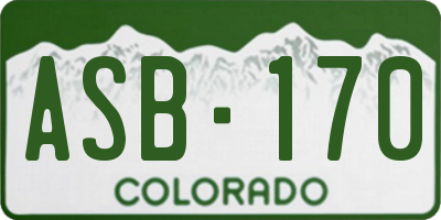 CO license plate ASB170