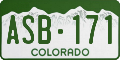 CO license plate ASB171