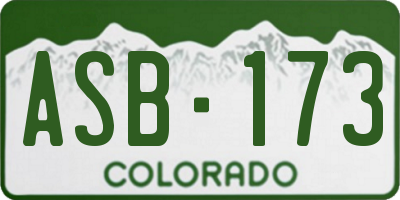 CO license plate ASB173