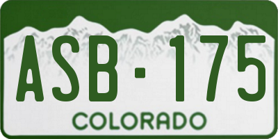 CO license plate ASB175