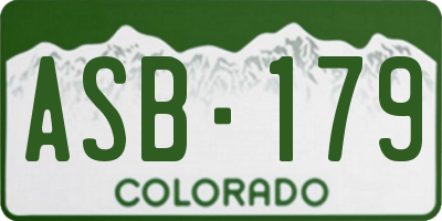 CO license plate ASB179
