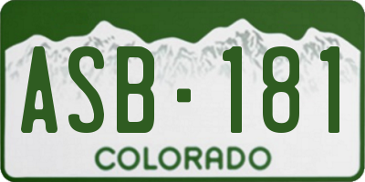 CO license plate ASB181