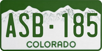 CO license plate ASB185