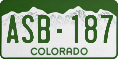 CO license plate ASB187
