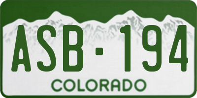 CO license plate ASB194