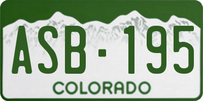 CO license plate ASB195