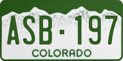 CO license plate ASB197