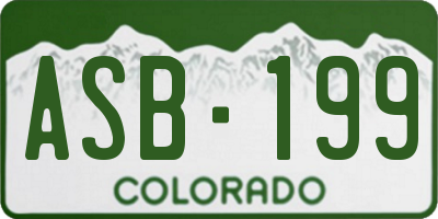 CO license plate ASB199