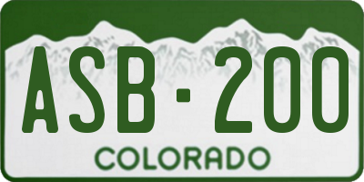 CO license plate ASB200