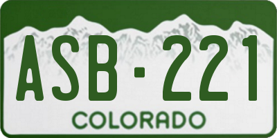 CO license plate ASB221