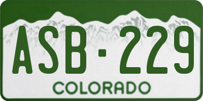 CO license plate ASB229