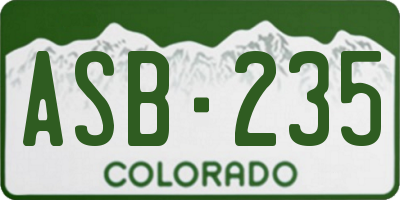 CO license plate ASB235