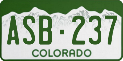 CO license plate ASB237