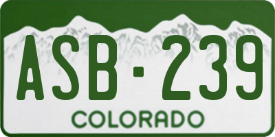 CO license plate ASB239