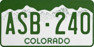 CO license plate ASB240