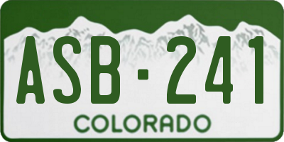 CO license plate ASB241