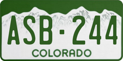 CO license plate ASB244