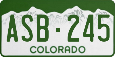 CO license plate ASB245