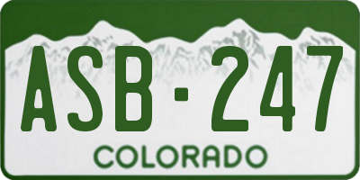 CO license plate ASB247