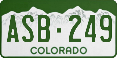 CO license plate ASB249